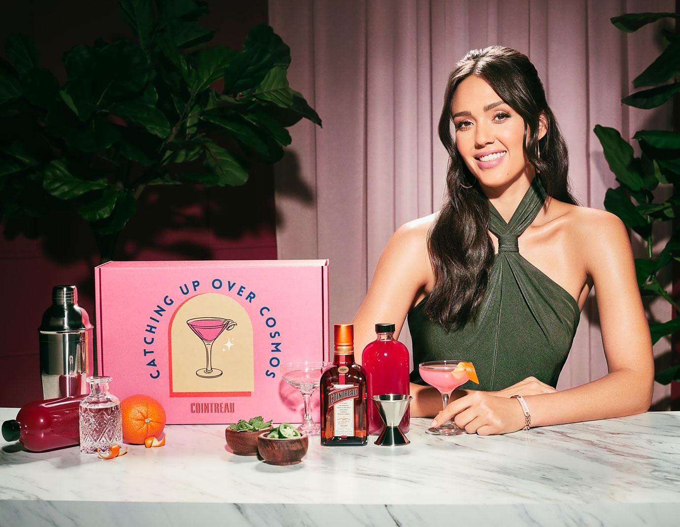 jessica alba cointreau catching up over cosmo cocktail kit