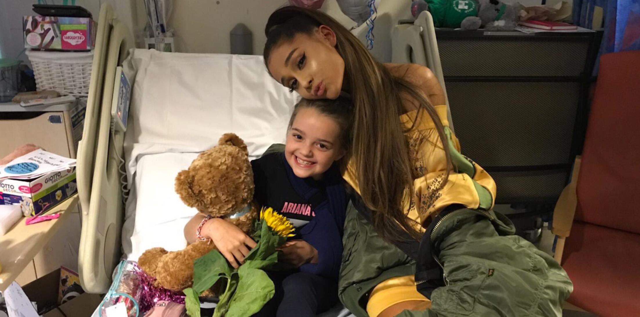 Ariana grande visits manchester victims feature