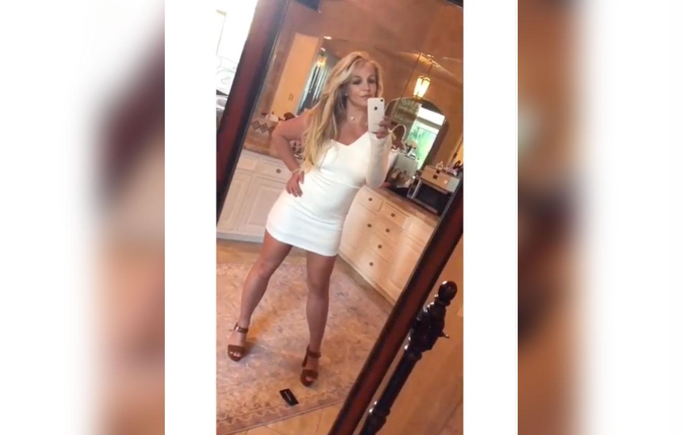 Britney Spears Instagram white dress