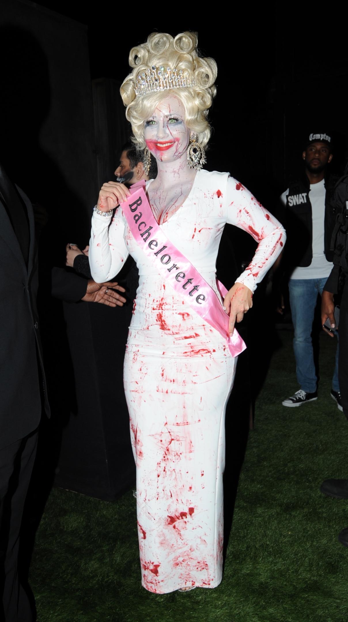 EXCLUSIVE: Amber Rose arrives at Halloween party dressed as a corpse bachelorette