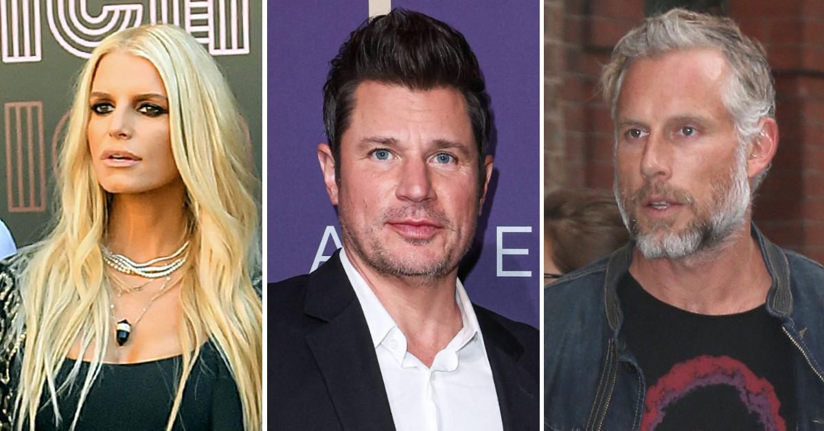 Composite photo of Jessica Simpson, Nick Lachey and Eric Johnson