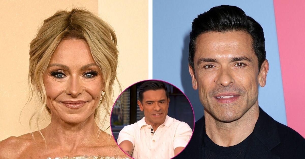 split photo of Kelly Ripa and Mark Consuelos