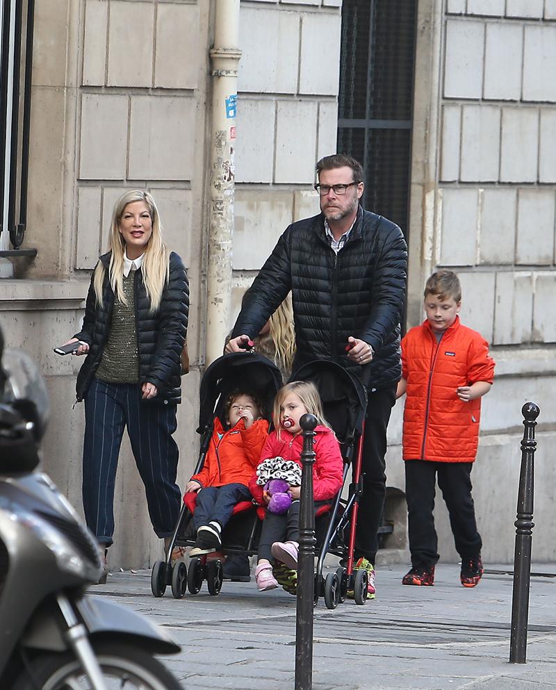 EXCLUSIVE: Tori Spelling her husband Dean McDermott and their kids in Paris