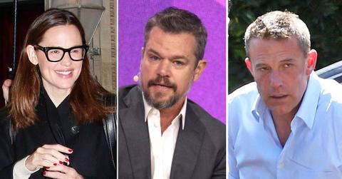 Split photo of Jennifer Garner, Matt Damon and Ben Affleck