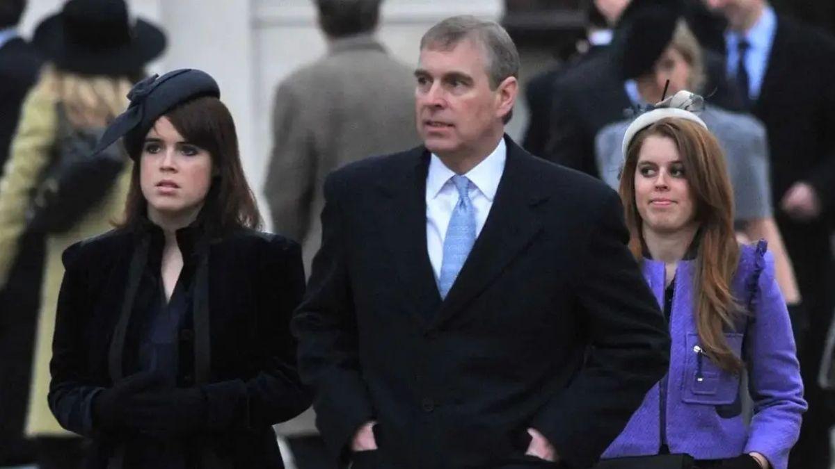 image of princesses Eugenie and Beatrice and prince Andrew 