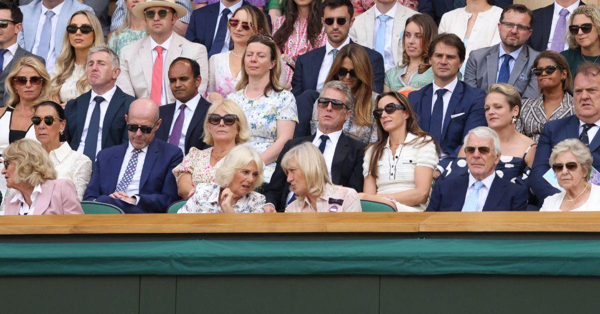 hugh grant called out appearing fall asleep wimbledon watch