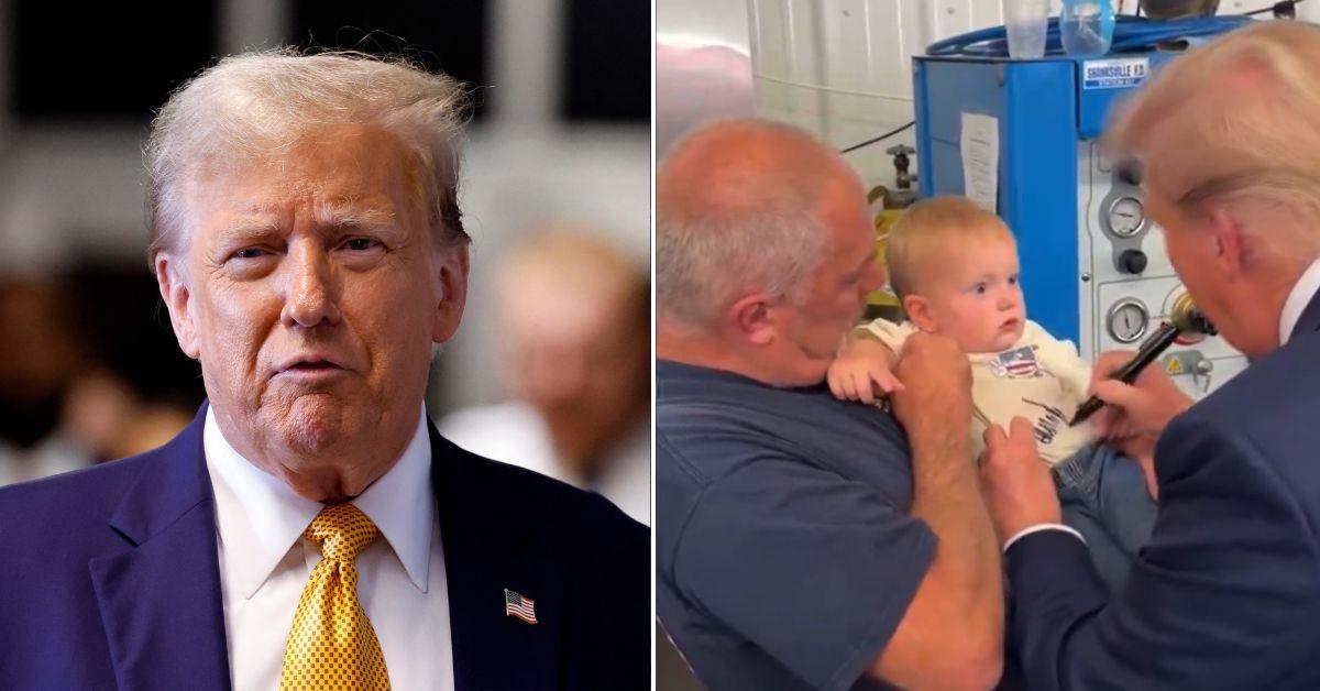 Composite photo of Donald Trump and a Pennsylvania baby.