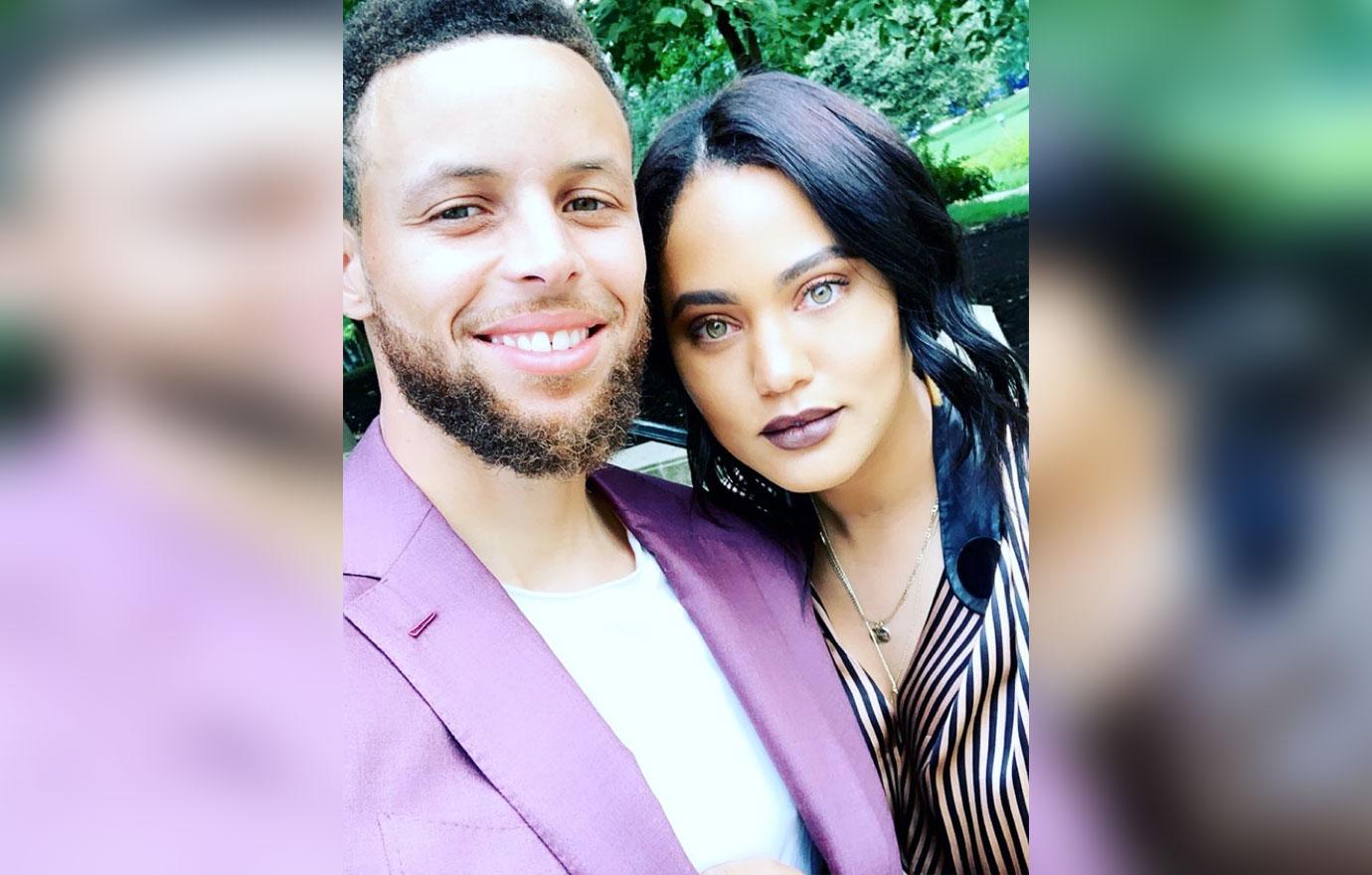 Steph And Ayesha Curry Cuddling Makeup-Free Selfie