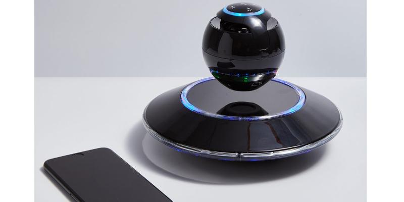 A levitating Bluetooth speaker from Shop Modern Innovations