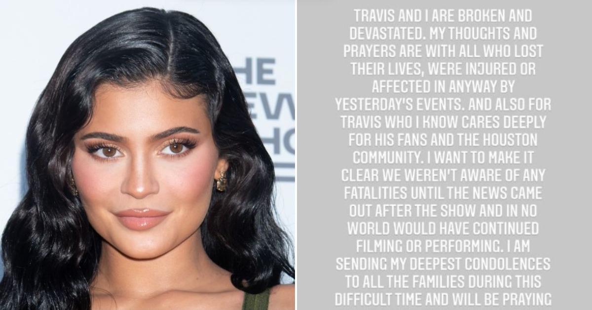 Kylie Jenner says she and Travis Scott 'weren't aware of any