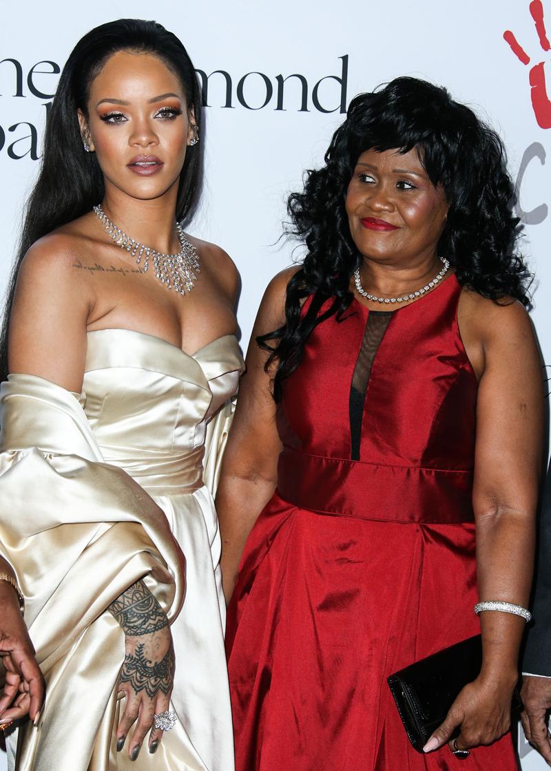 Rihanna and mother Monica Braithwaite arrive at the 2nd Annual Diamond Ball