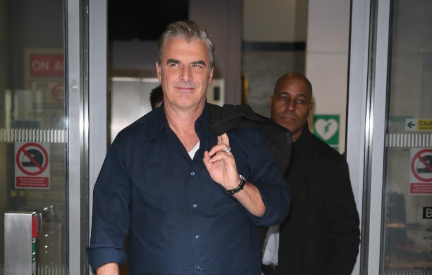 chris noth spotted ringless wife tara wilson first time assault allegations