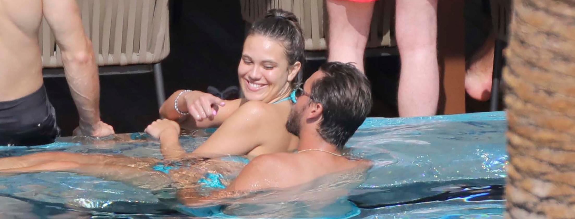 Scott Disick Having fun in the Pool with Unidentified Girls in Cannes