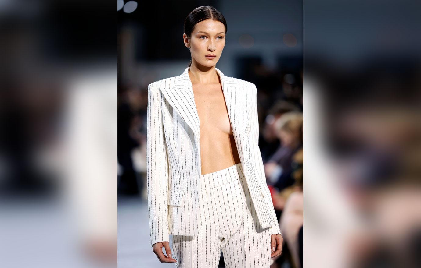 Bella Hadid Goes Braless For Paris Fashion Week Show