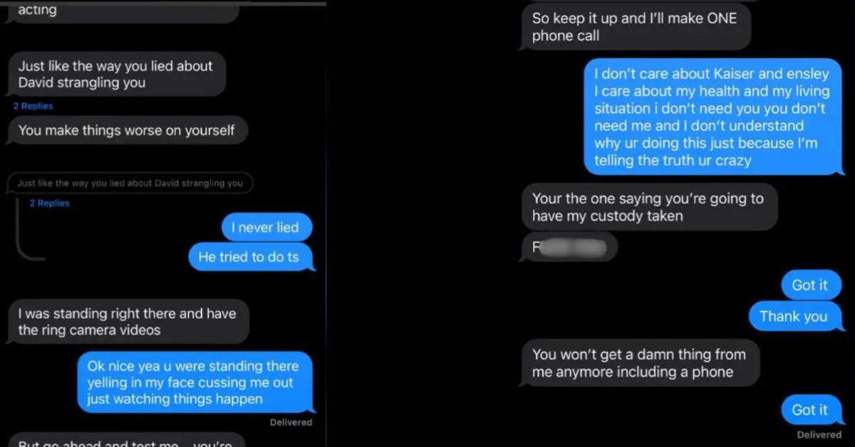 Photo of Jace Evans' Text Messages