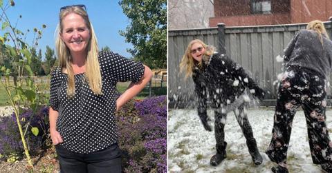 sister wives christine brown embraces holidays snowball fight split kody brown