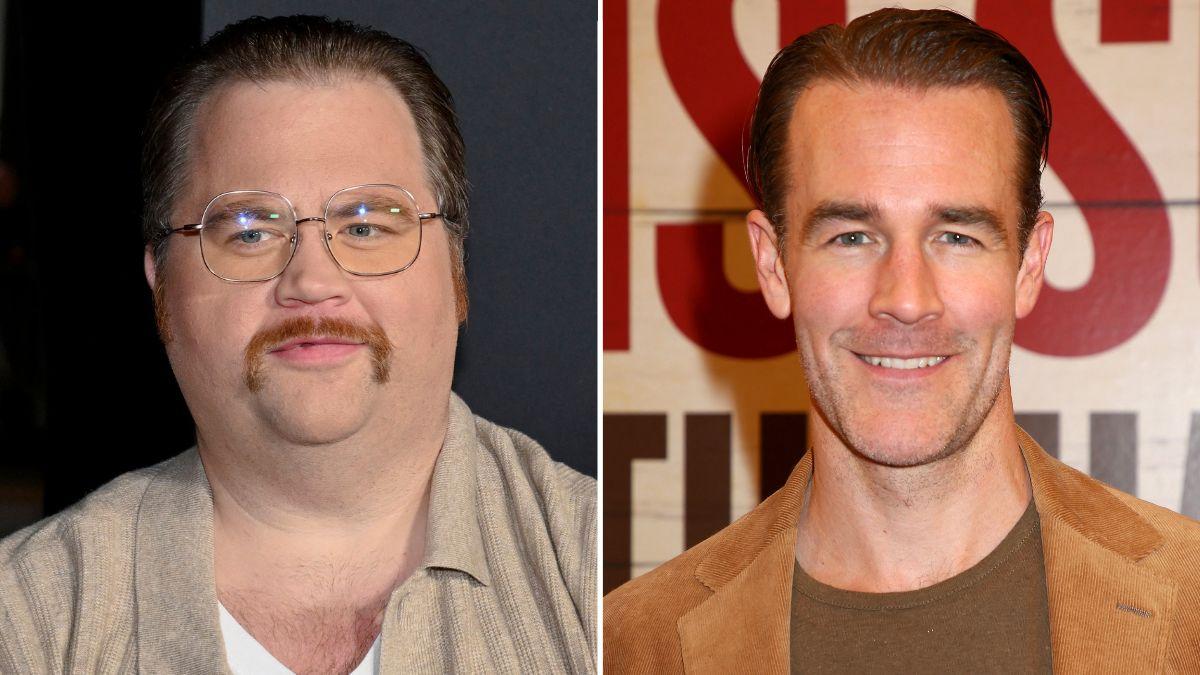 Split photo of Paul Walter Hauser & James Van Der Beek