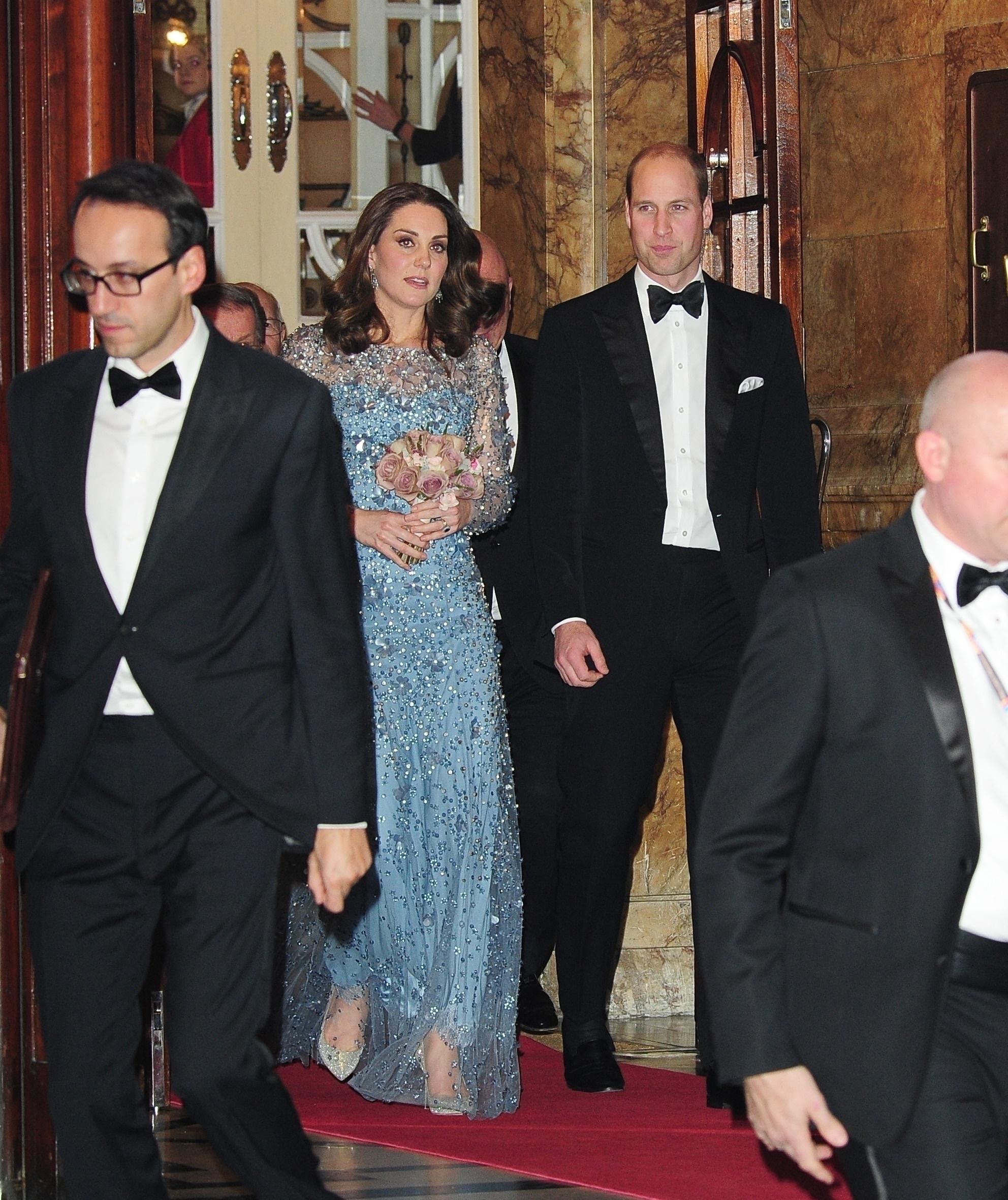 Duke and Duchess of Cambridge leaving Royal Variety Performance