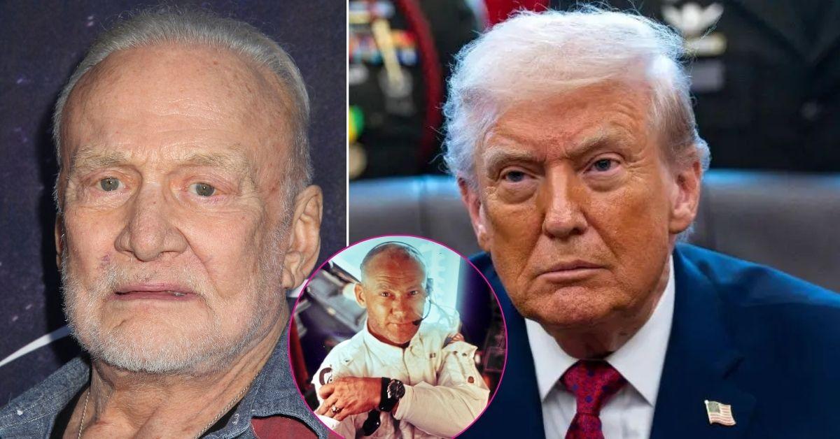 Composite photo of Buzz Aldrin and Donald Trump.