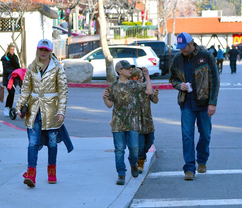 Gwen Stefani and Blake Shelton take the kids out on a road trip to Lake Arrowhead