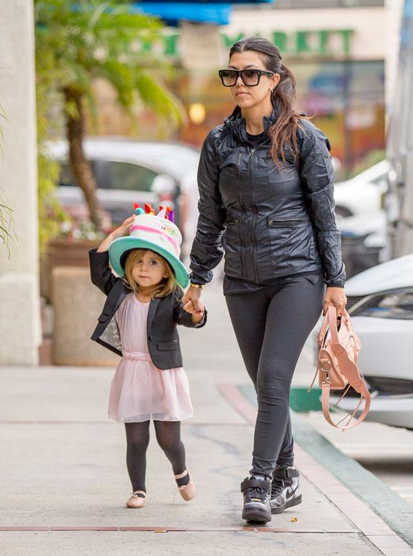 Kim kardashian north west kourtney penelope black leather jackets ballet class splash 02