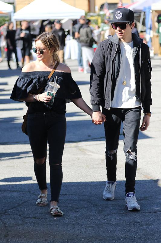 Hilary Duff can&#8217;t contain her smile while out with her new beau Matthew Koma