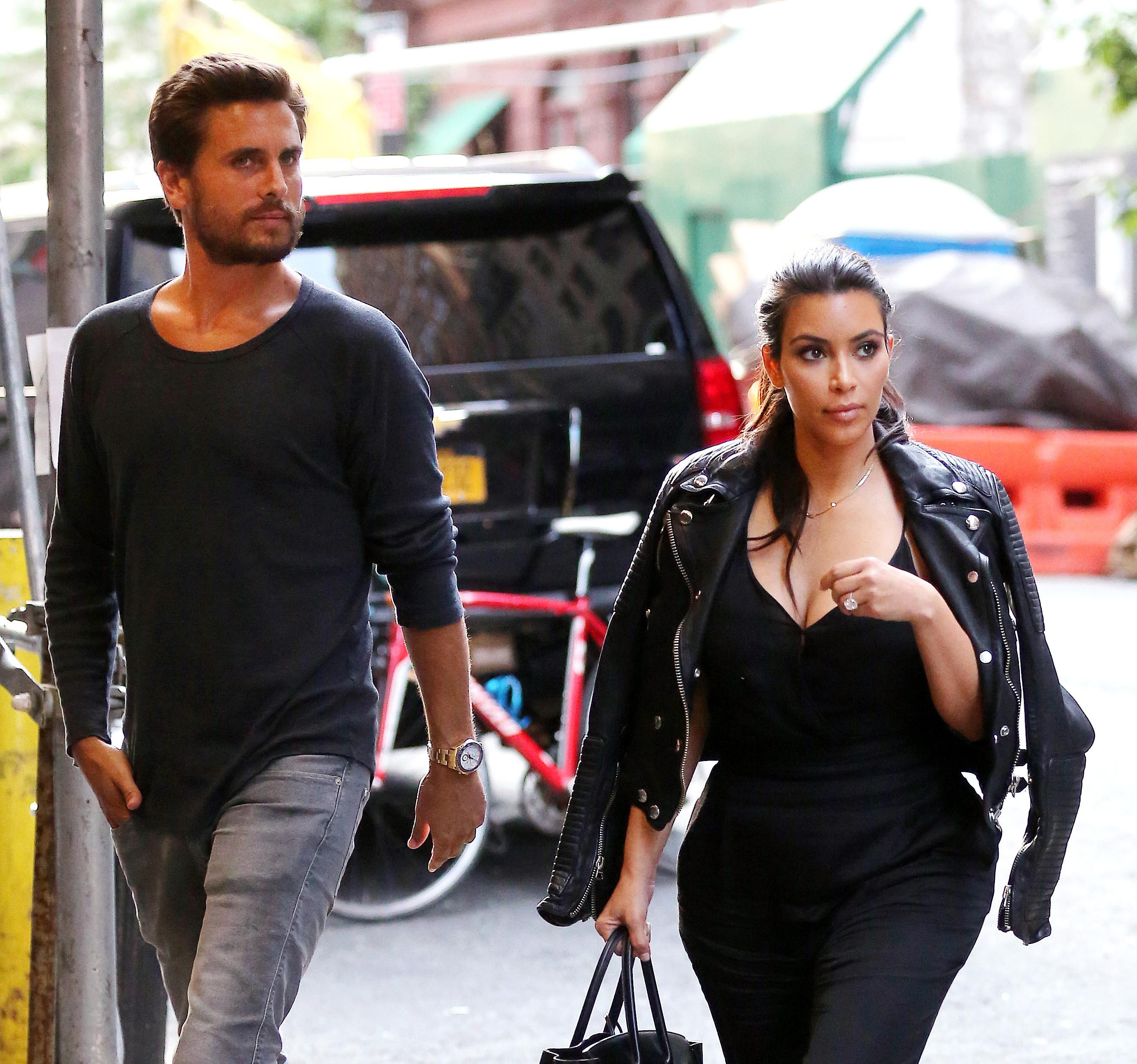 Kim Kardashian, Kourtney Kardashian and Scott Disick Head to Church at the Hammerstein Ballroom in New York City