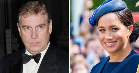 Split photo of Ex-Prince Andrew and Meghan Markle.