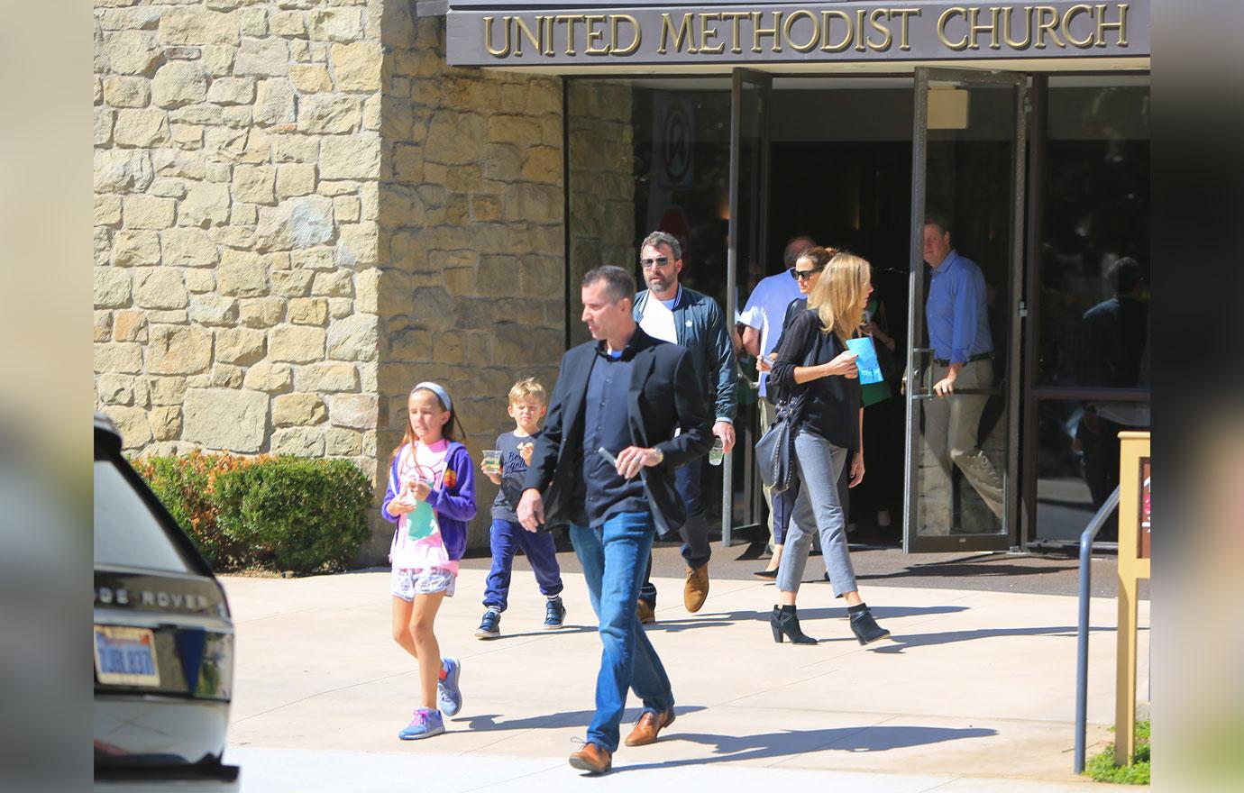 Ben Affleck and Jennifer Garner at church