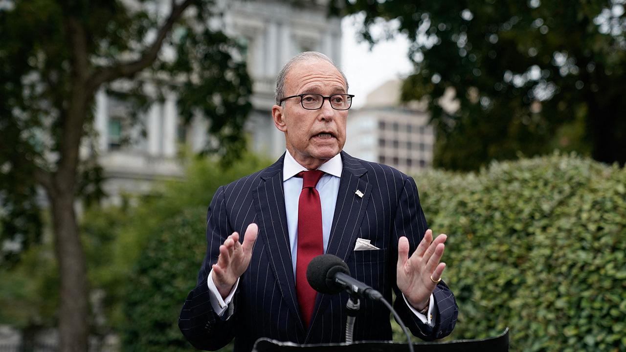 Image of Fox News host Larry Kudlow dutifully agreed with Donald Trump's many baseless claims.
