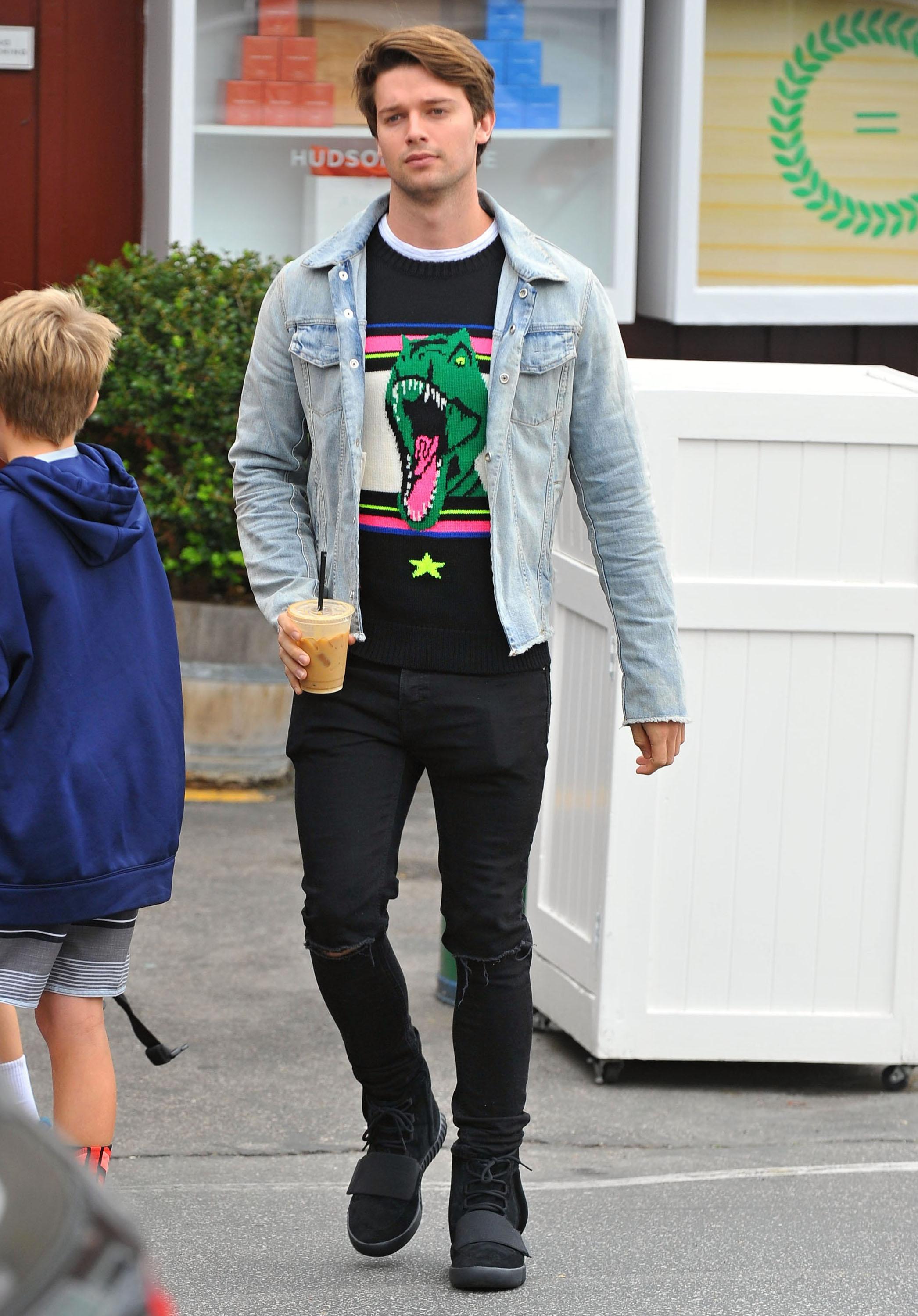 Exclusive&#8230; Patrick Schwarzenegger Stops For An Iced Coffee