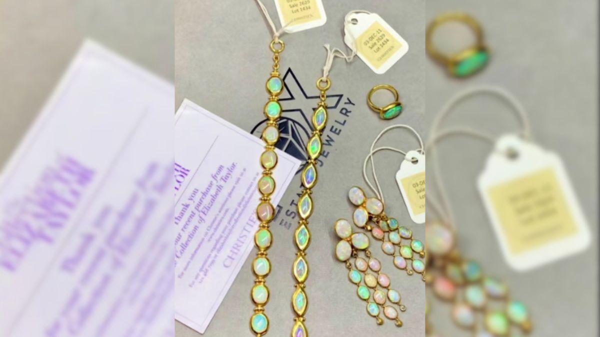 Image of Elizabeth Taylor's opal jewelry set was sold last year to a sports agent for $125k.