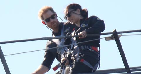 Prince harry aides greiving widow gwen cherne sydney harbour bridge pics