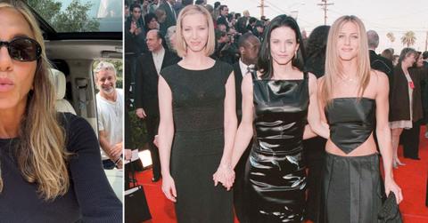 Split photo of Jennifer Aniston, Jim Curtis, Courteney Cox and Lisa Kudrow