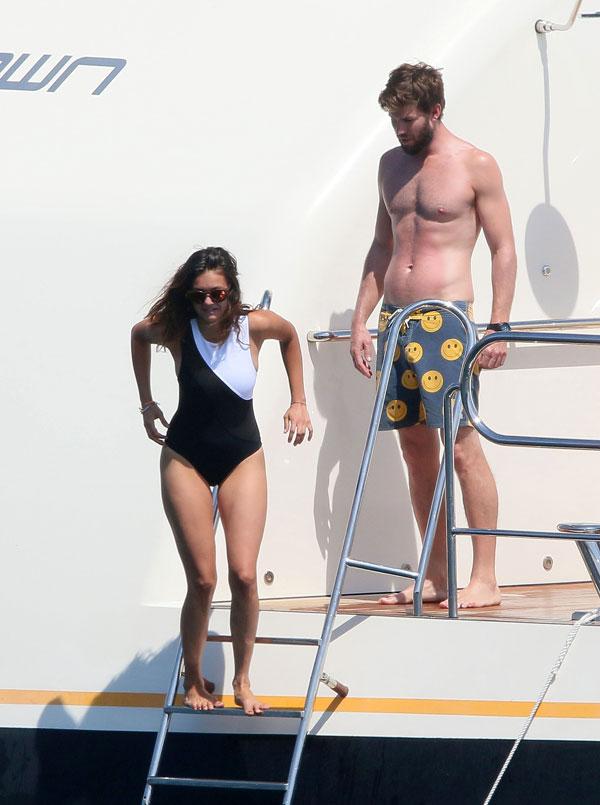 Nina dobrev austin stowell yacht france 07