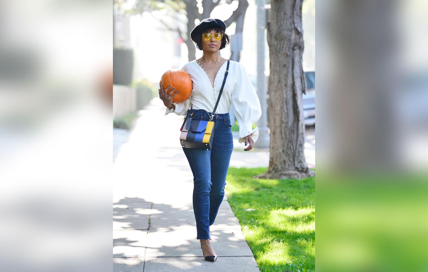 Kat graham buying pumpkin halloween 6