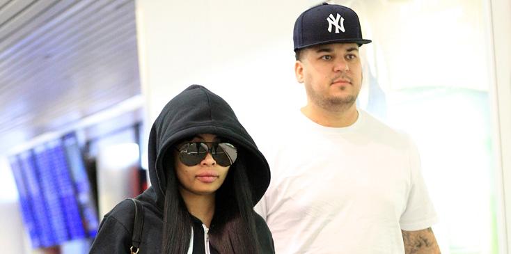 EXCLUSIVE: Blac Chyna and Rob Kardashian at the airport in NYC