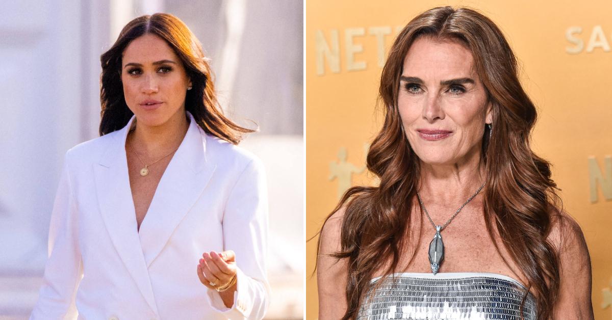 Photo of Meghan Markle; picture of Brooke Shields.