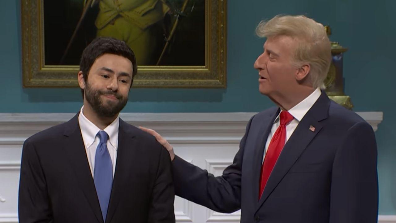 Image of James Austin Johnson portrayed Donald Trump during the cold open.