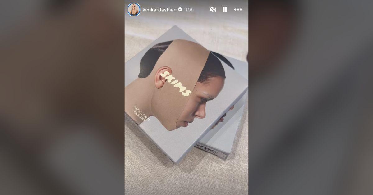 Image of Kim Kardashian's SKIMS face shapewear has been in development for a long time.