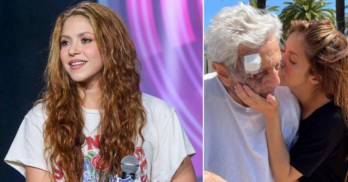 shakira shares photo father bruised face fall spain