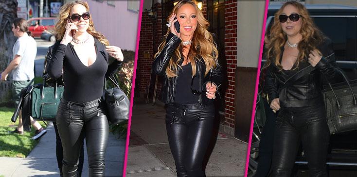 Mariah Carey Wears Pleather Pants for Dinner at Craig's in West Hollywood:  Photo 4924976, Mariah Carey Photos