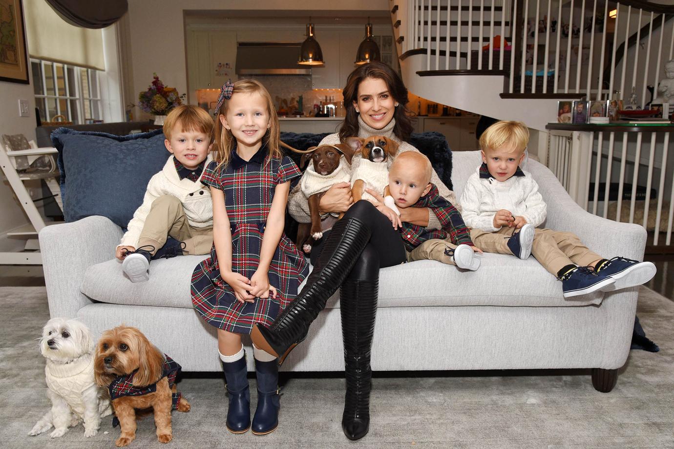 Hilaria Baldwin at Home With Children and Dogs for ASPCA