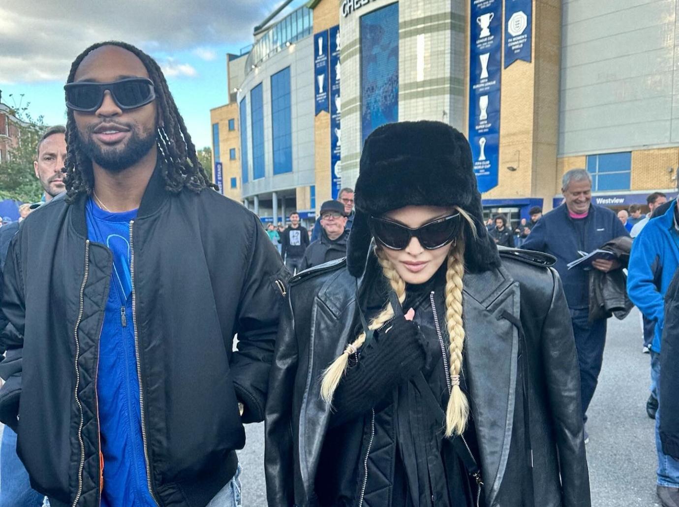 madonna rumored boyfriend akeem morris soccer game london photos