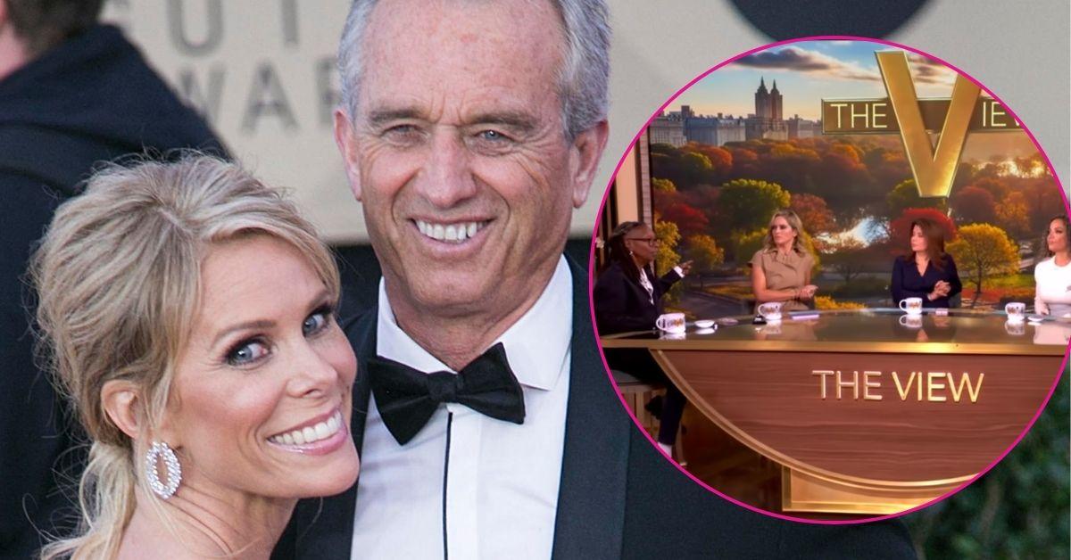 split photo Cheryl Hines, RFK Jr. and 'The View' hosts.