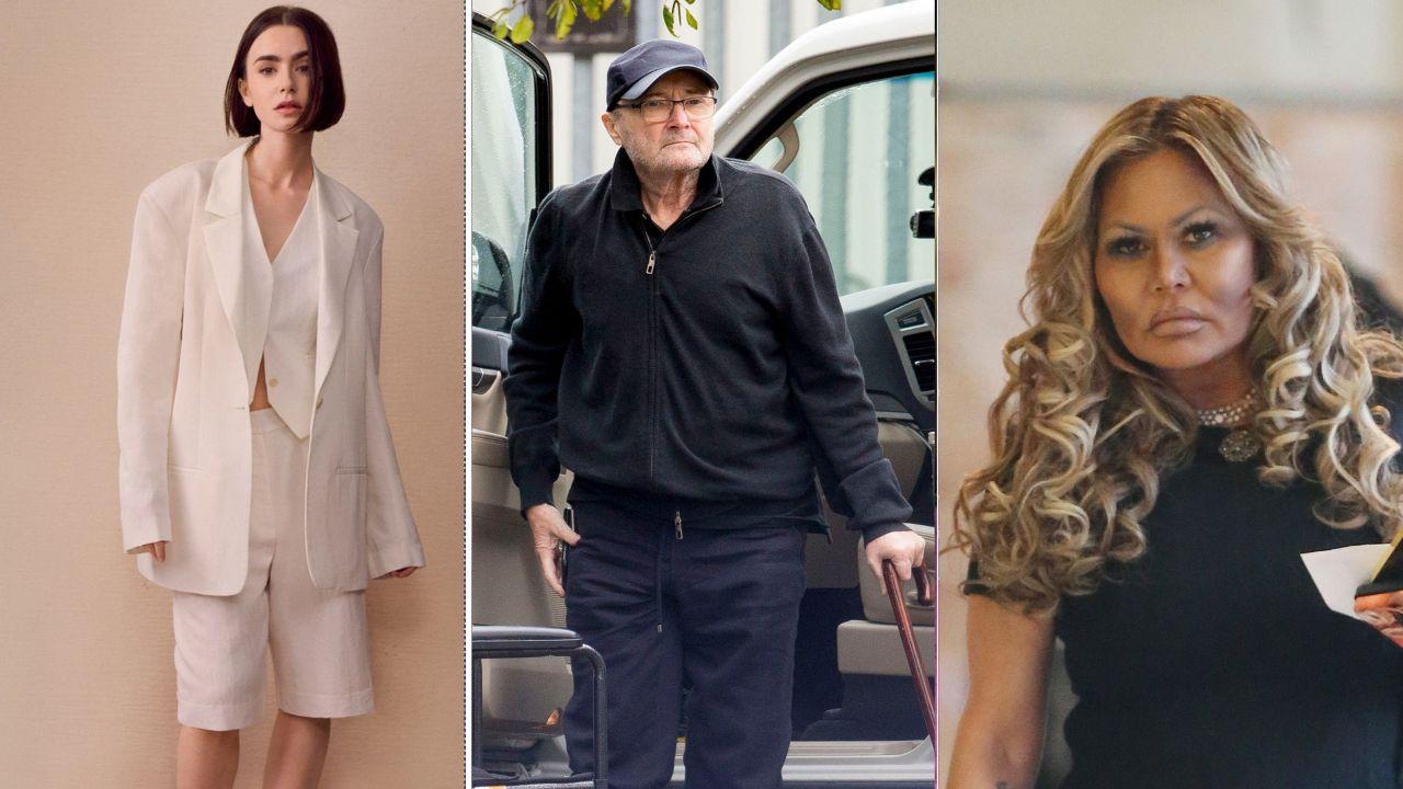 Image of Lily Collins, Phil Collins, and Orianne Cevey