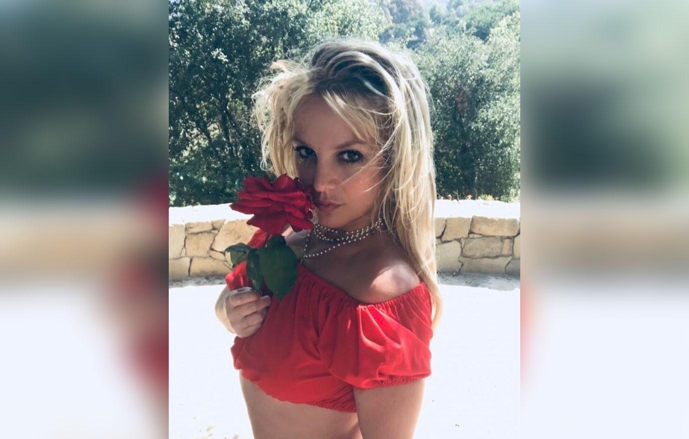 britney spears marks return to instagram with topless throwback