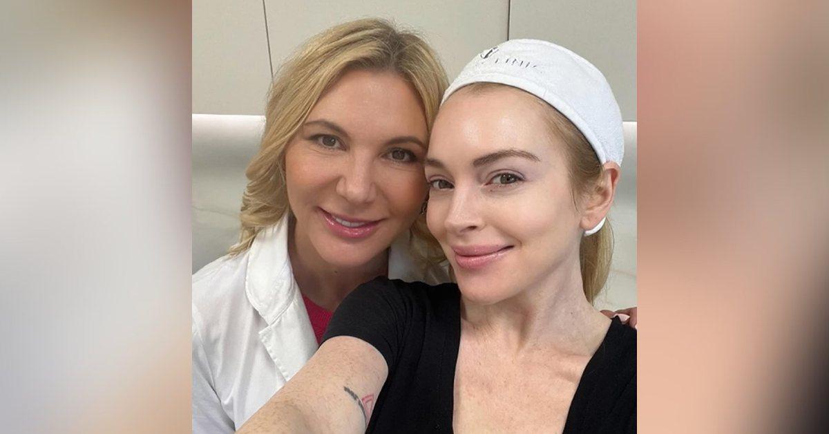 Photo of Dr. Radmila Lukian and Lindsay Lohan.