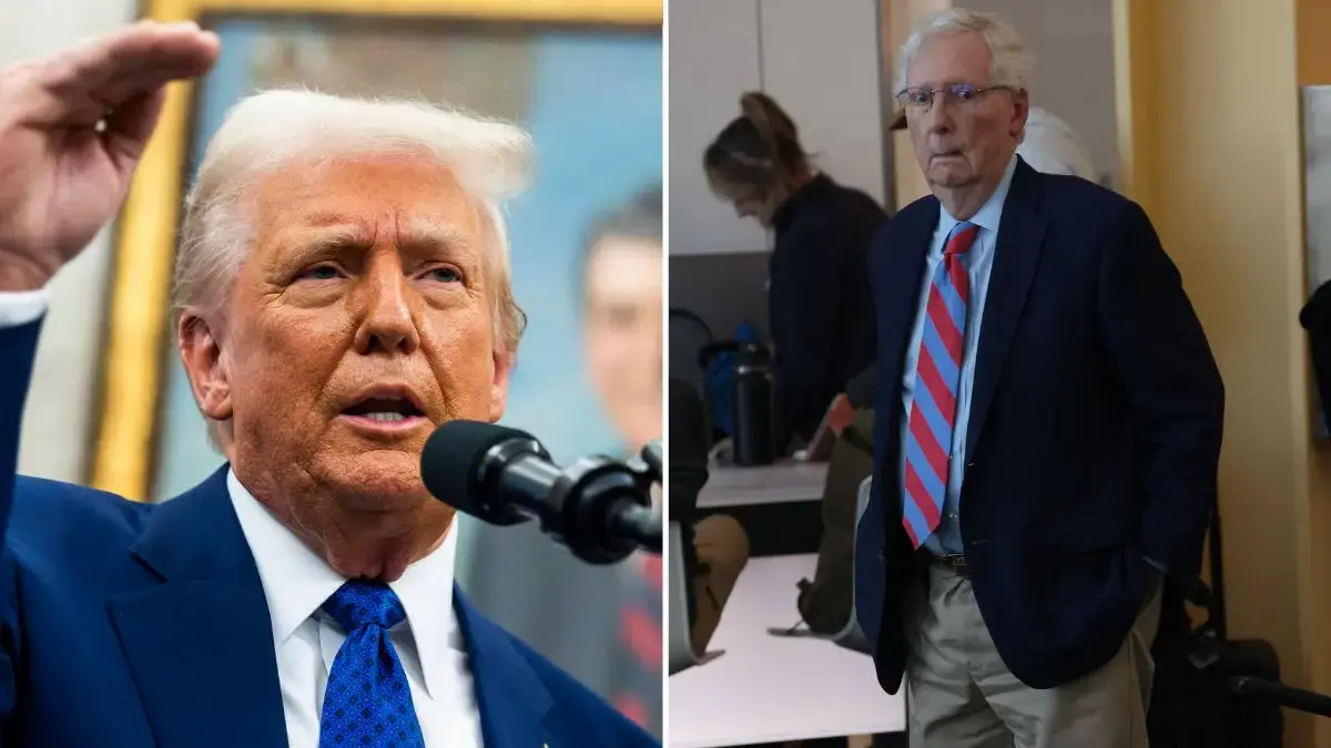 Image of 'I don't know if he's fine,' Donald Trump admitted of Mitch McConnell.