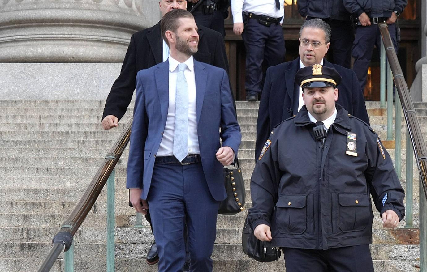 eric trump rages potholes outside court